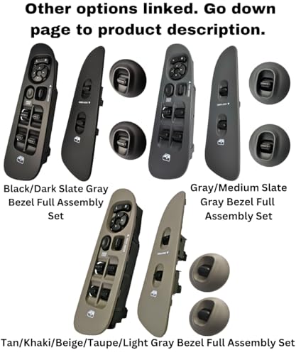 SWITCHDOCTOR Rear Passenger Window Switch and Black Bezel Set for with 2002-2008 Dodge Ram (Dark Slate Gray)