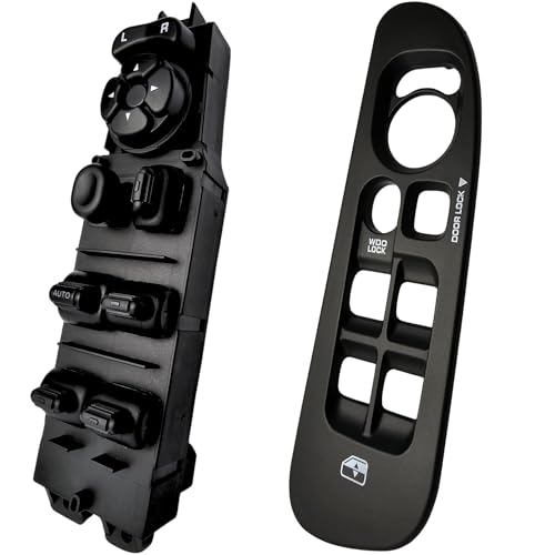 SWITCHDOCTOR Window Master Switch and Gray Bezel Set for 2002-2008 Dodge Ram 1500 2500 3500 (Quad Cab, Crew, Medium Slate Gray, 68171680AA, 56049805AB, 56049805AA, 56045334AE)