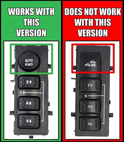 SWITCHDOCTOR 4x4 Transfer Case Switch for 2003-2006 Chevrolet Silverado, Avalanche, Suburban, Tahoe, Sierra, Yukon (With Push Button Shift)