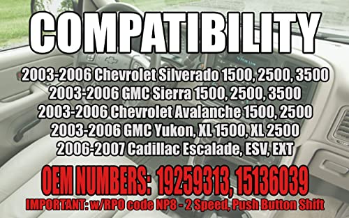 SWITCHDOCTOR 4x4 Transfer Case Switch for 2003-2006 Chevrolet Silverado, Avalanche, Suburban, Tahoe, Sierra, Yukon (With Push Button Shift)