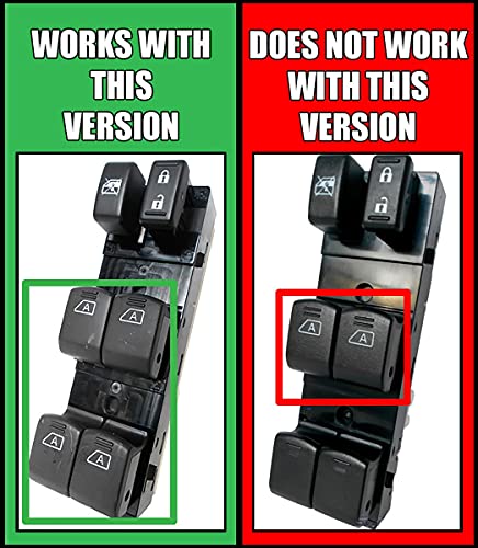 SWITCHDOCTOR Window Master Switch & Bezel Set for 2009-2014 Nissan Maxima SV (25401-9N00D)