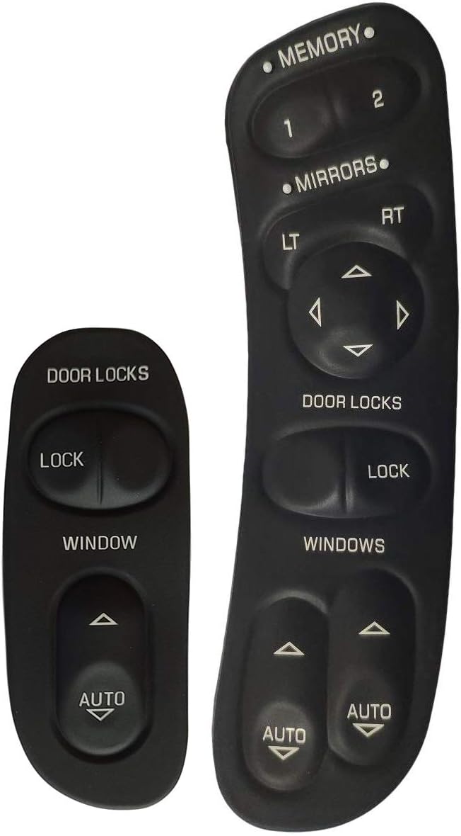 SWITCHDOCTOR Window Master Switch and Front Passenger Set for 1997-2004 C5 Chevrolet Corvette (19209381, 19209382)