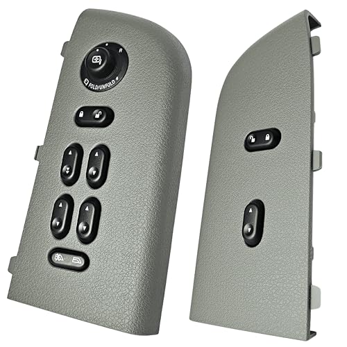 SWITCHDOCTOR Master Window Switch & Front Passenger Gray Assembly for 2004, 2005, 2006, 2007, 2008 Ford F-150 F150 (Super Cab, Supercrew Cab, Double Cab, Full Assembly)