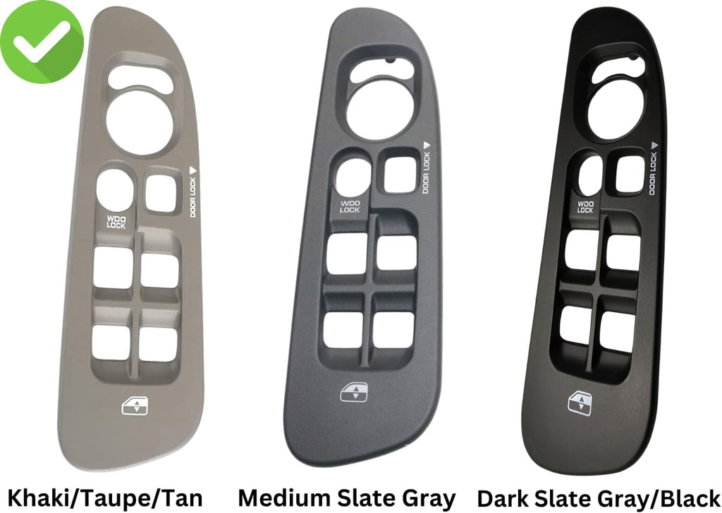 SWITCHDOCTOR Fully Assembled Window Switch & Tan Bezel Set for 2002-2008 Dodge Ram (68171680AA, 56049805AB, 56049805AA, 56045334AE, Quad Cab, Crew, Khaki/Taupe/Tan/Light Gray)