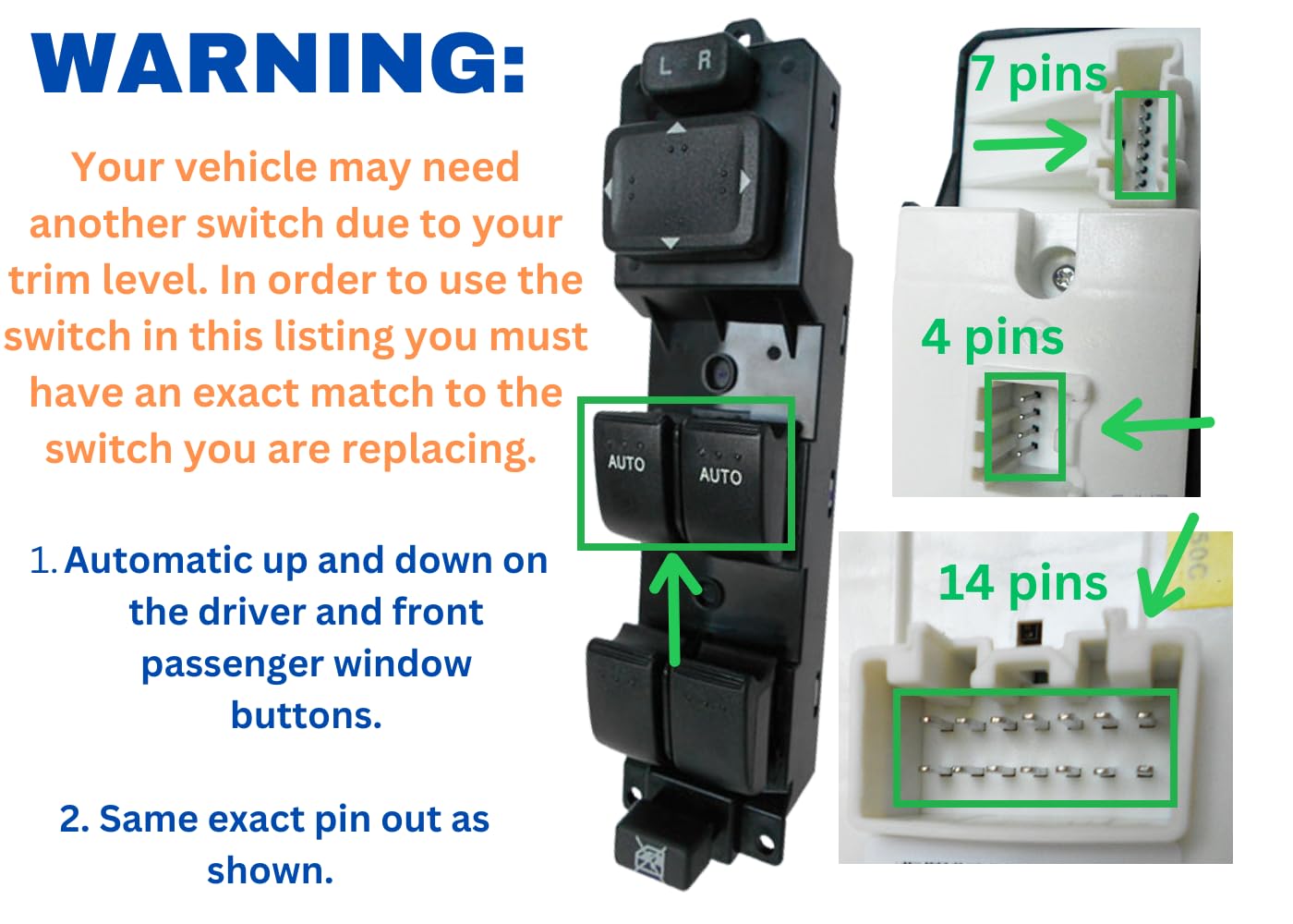 SWITCHDOCTOR Window Master Switch Compatible with 2006-2008 Mazda 6