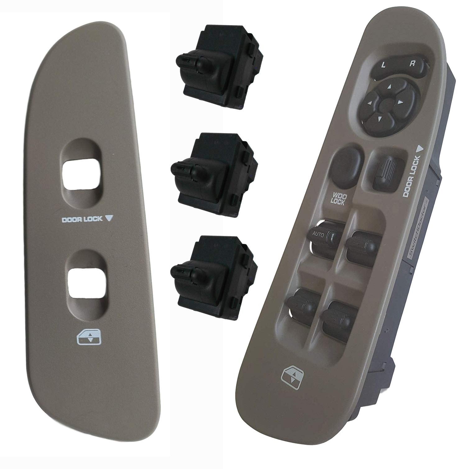 SWITCHDOCTOR Fully Assembled Window Switch Set for 2002-2008 Dodge Ram (Tan)