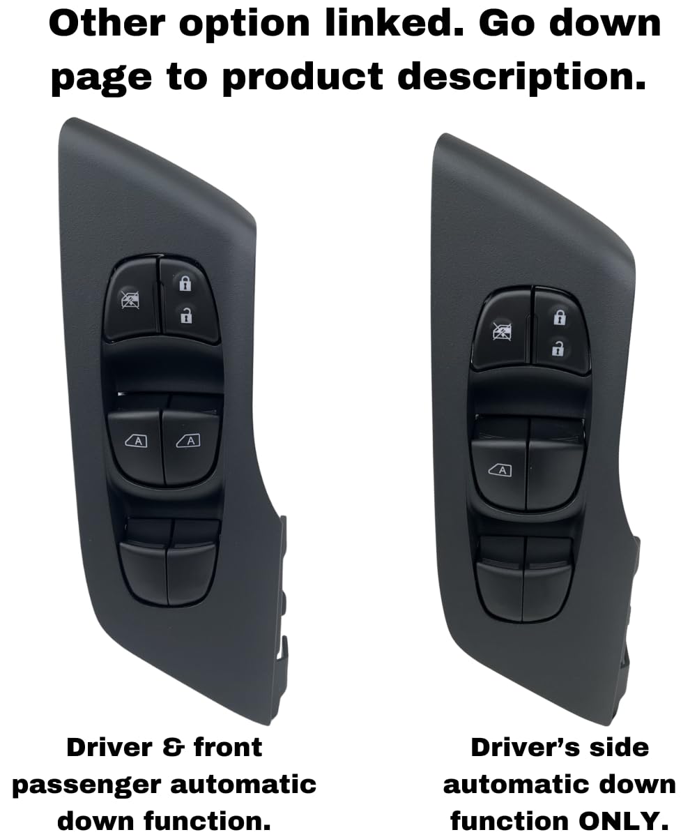 SWITCHDOCTOR Window Master Switch and Black Bezel Assembly Compatible with 2013-2018 Nissan Altima (Trim, Cover, Panel) (Dual Auto)