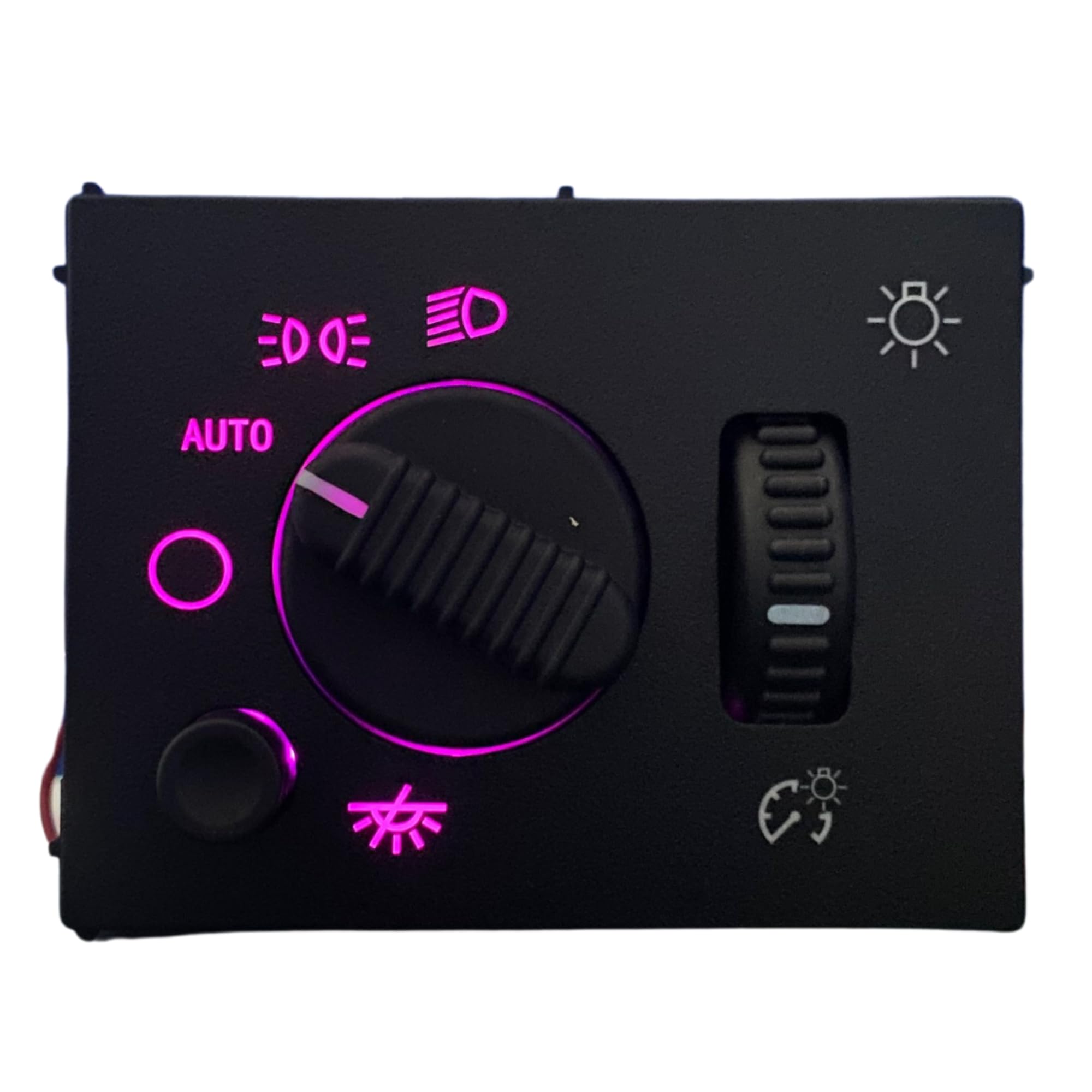 SWITCHDOCTOR Headlight Dimmer Switch compatible with 2003-2007 Chevrolet Silverado, Sierra, Hummer H2, 2003-2006 Suburban, Tahoe, Avalanche, Yukon, Escalade (Pink Light)