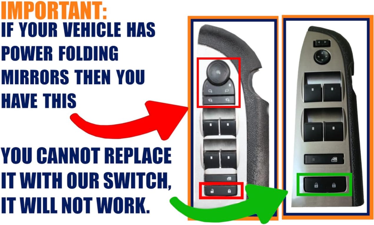 SWITCHDOCTOR Lock Switch for 2007-2013 Chevrolet Silverado 1500 2500 3500 and GMC Sierra 1500 2500 3500, 2009-2016 Traverse, 2009-2011 HHR