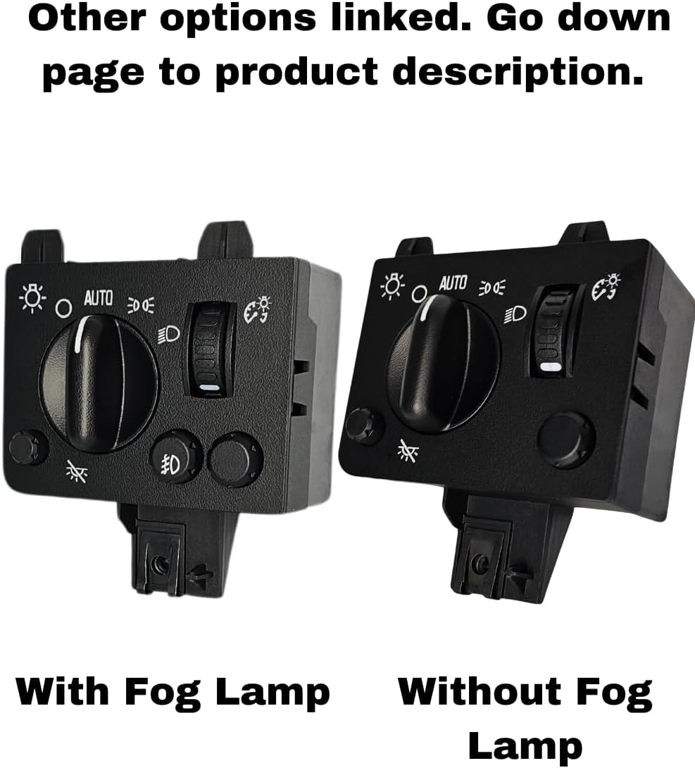 SWITCHDOCTOR Headlight Dimmer Switch for 2004-2012 GMC Canyon & Chevrolet Colorado (Chevy, 20983208, With Fog Lamp)
