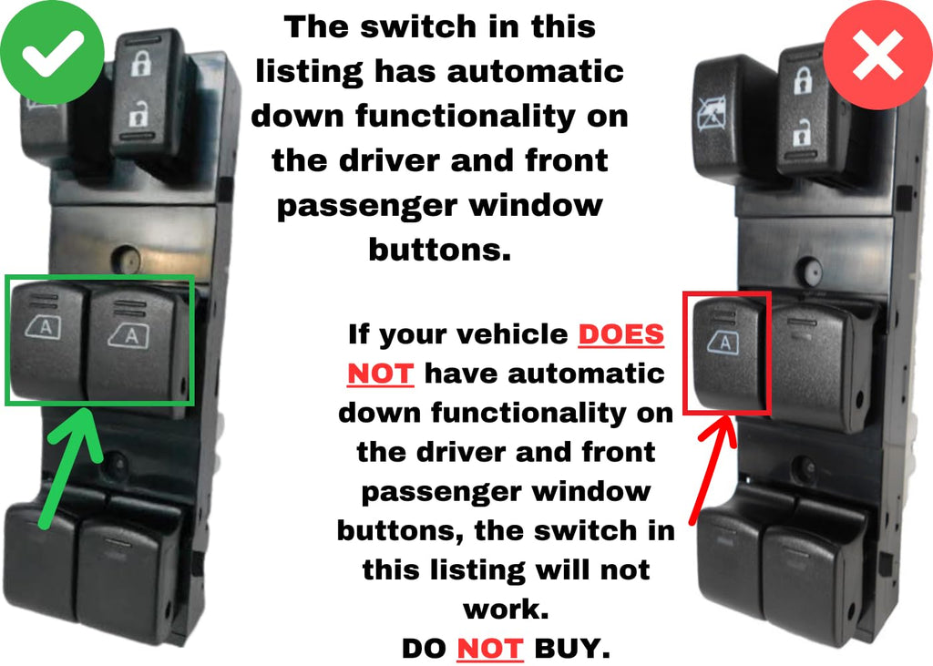 SWITCHDOCTOR Window Master Switch Compatible with 2007-2012 Nissan Altima