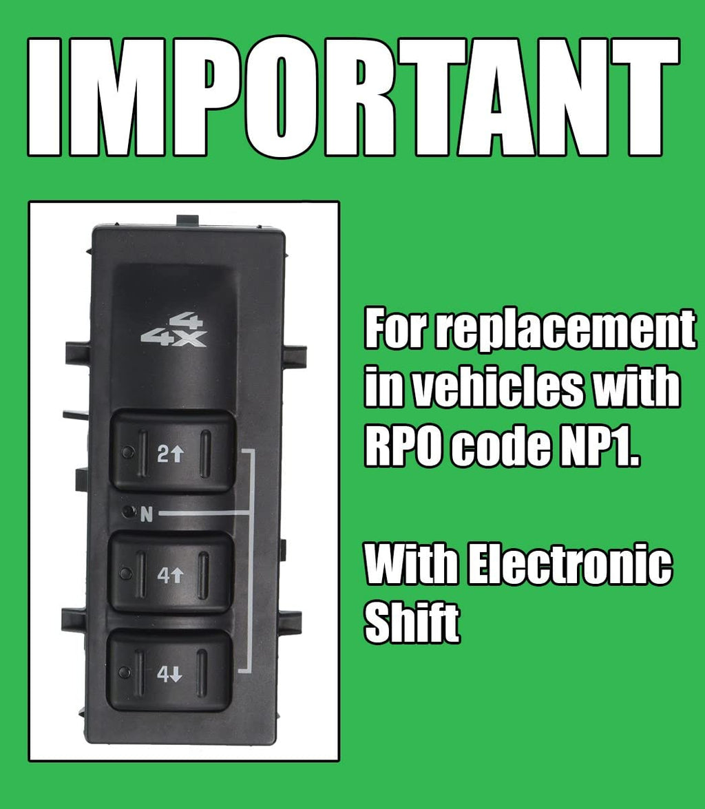SWITCHDOCTOR 4WD 4x4 Selector Switch Compatible with 2003-2007 Silverado, Suburban, Avalanche, Yukon (Without Auto)