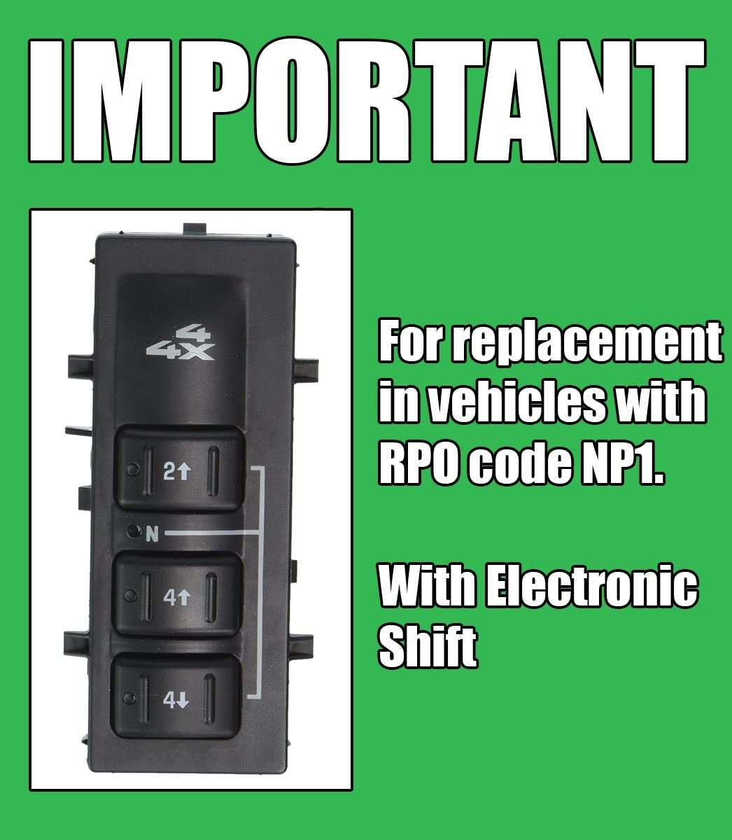 SWITCHDOCTOR 4WD 4x4 Selector Switch Compatible with 2003-2007 Silverado, Suburban, Avalanche, Yukon (Without Auto)