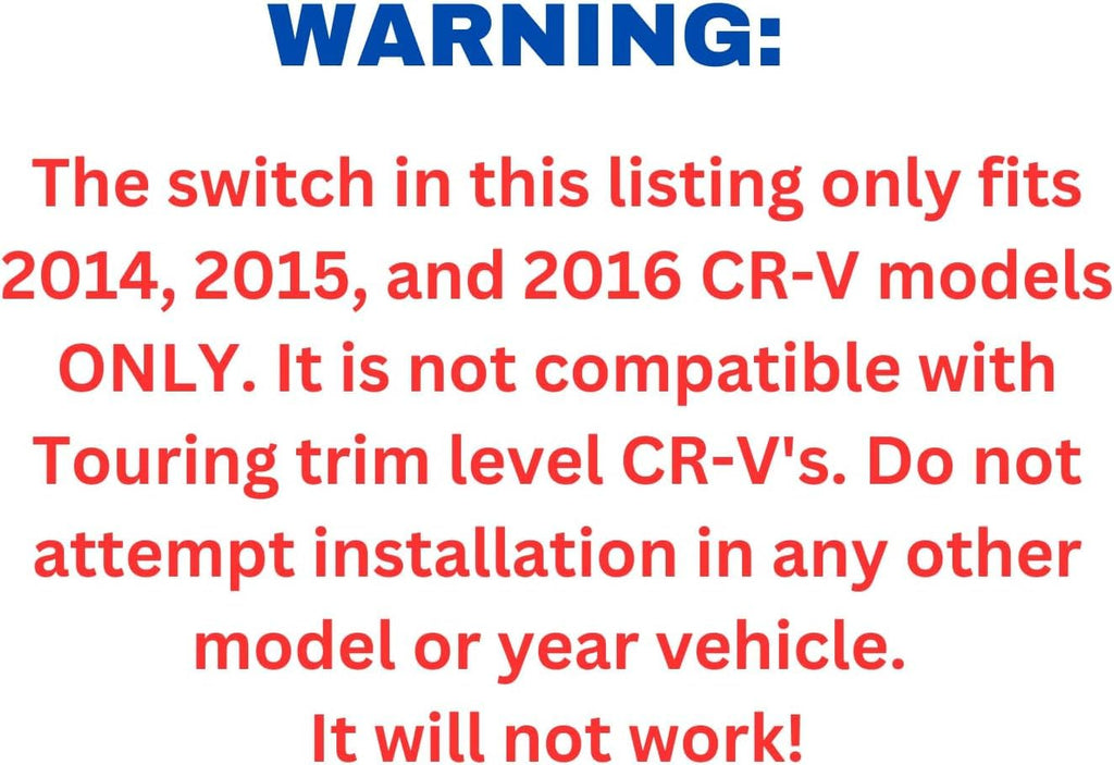 SWITCHDOCTOR Master Power Window Switch compatible with 2014-2016 CRV ONLY (CR-V) (NOT for Touring)