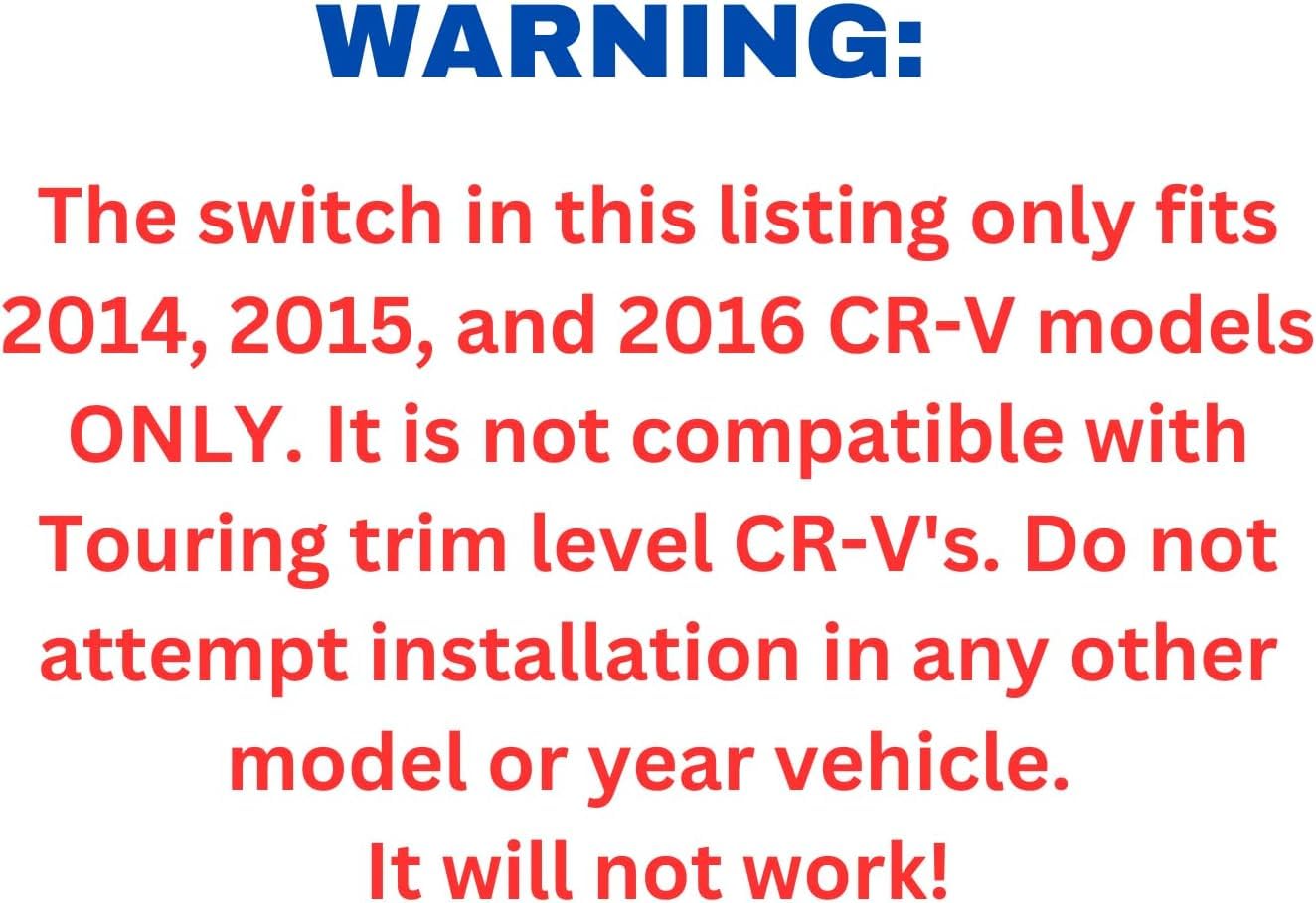 SWITCHDOCTOR Master Power Window Switch compatible with 2014-2016 CRV ONLY (CR-V) (NOT for Touring)