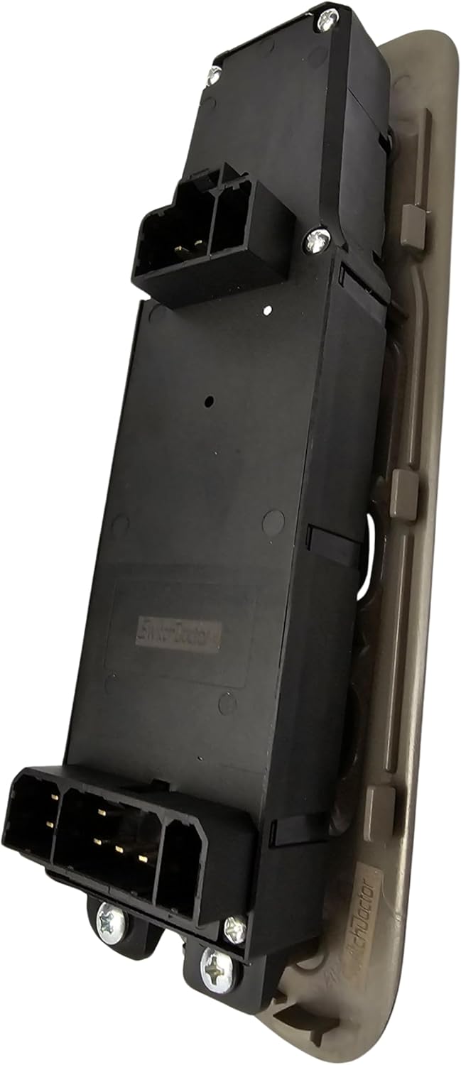 SWITCHDOCTOR Fully Assembled Window Switch & Tan Bezel Set for 2002-2008 Dodge Ram (68171680AA, 56049805AB, 56049805AA, 56045334AE, Quad Cab, Crew, Khaki/Taupe/Tan/Light Gray)