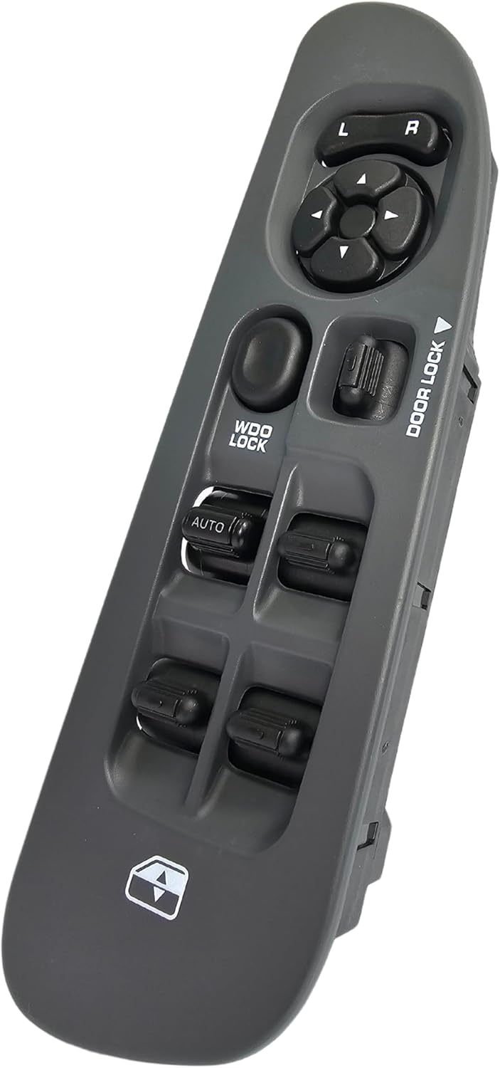 SWITCHDOCTOR Fully Assembled Window Master Switch & Gray Bezel Set for 2002-2008 Dodge Ram (Quad Cab, Crew, 68171680AA, 56049805AB, 56049805AA, 56045334AE, Medium Slate Gray)