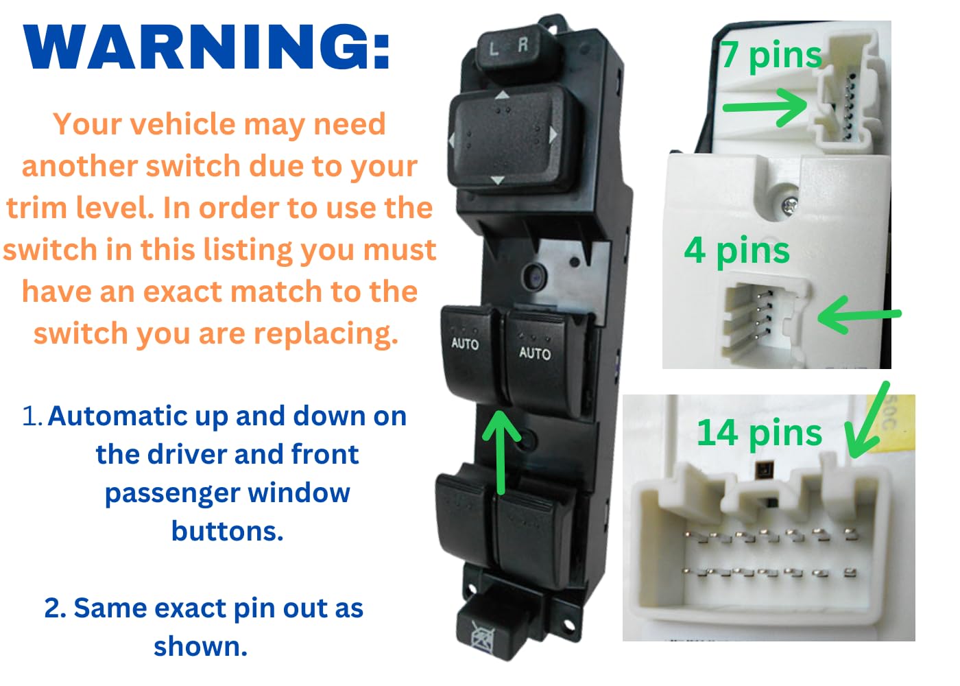 SWITCHDOCTOR Window Master Switch Compatible with 2009-2011 M 6