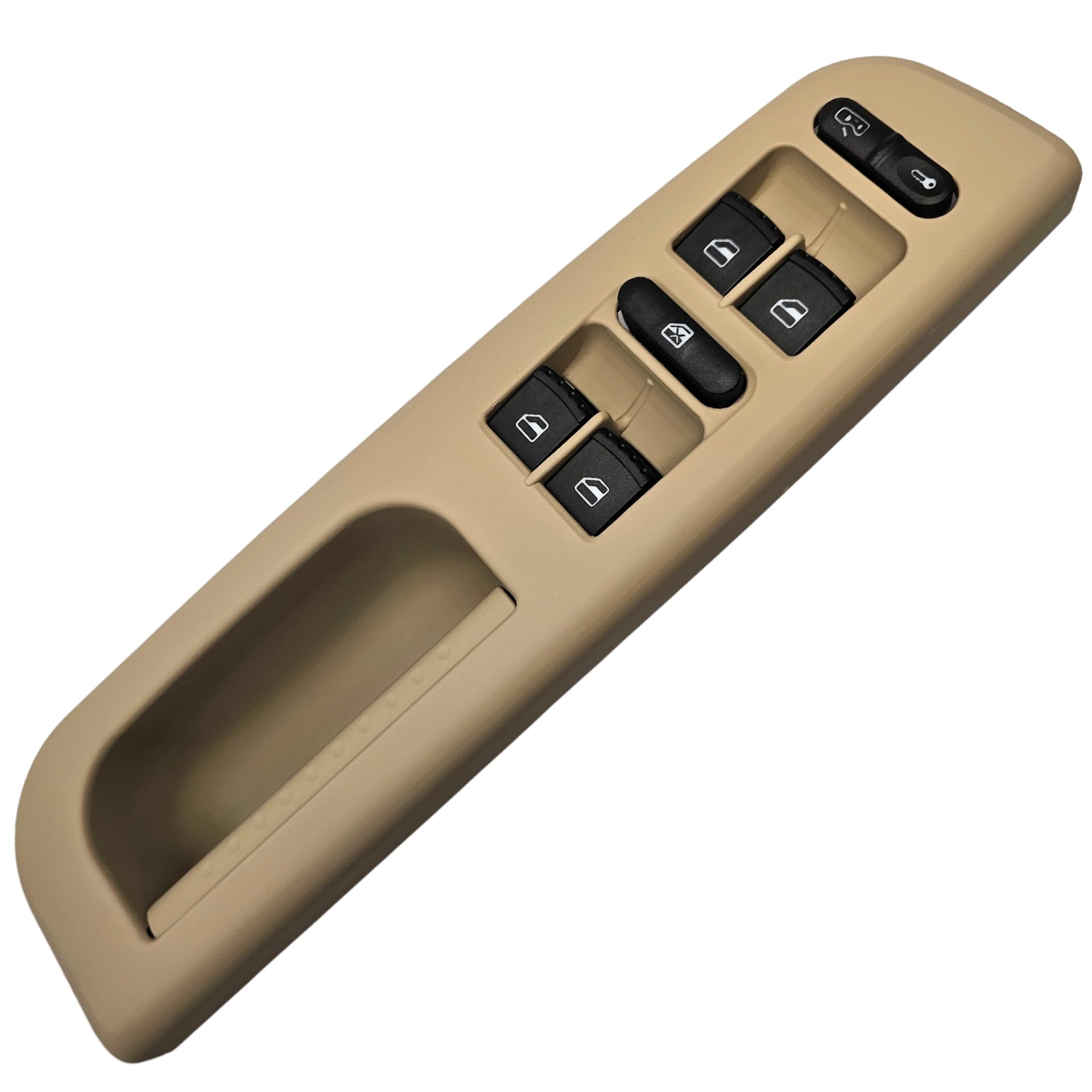 SWITCHDOCTOR Fully Assembled Window Master Switch and Bezel Set Compatible with 1999-2005 Volkswagen Jetta (Tan)