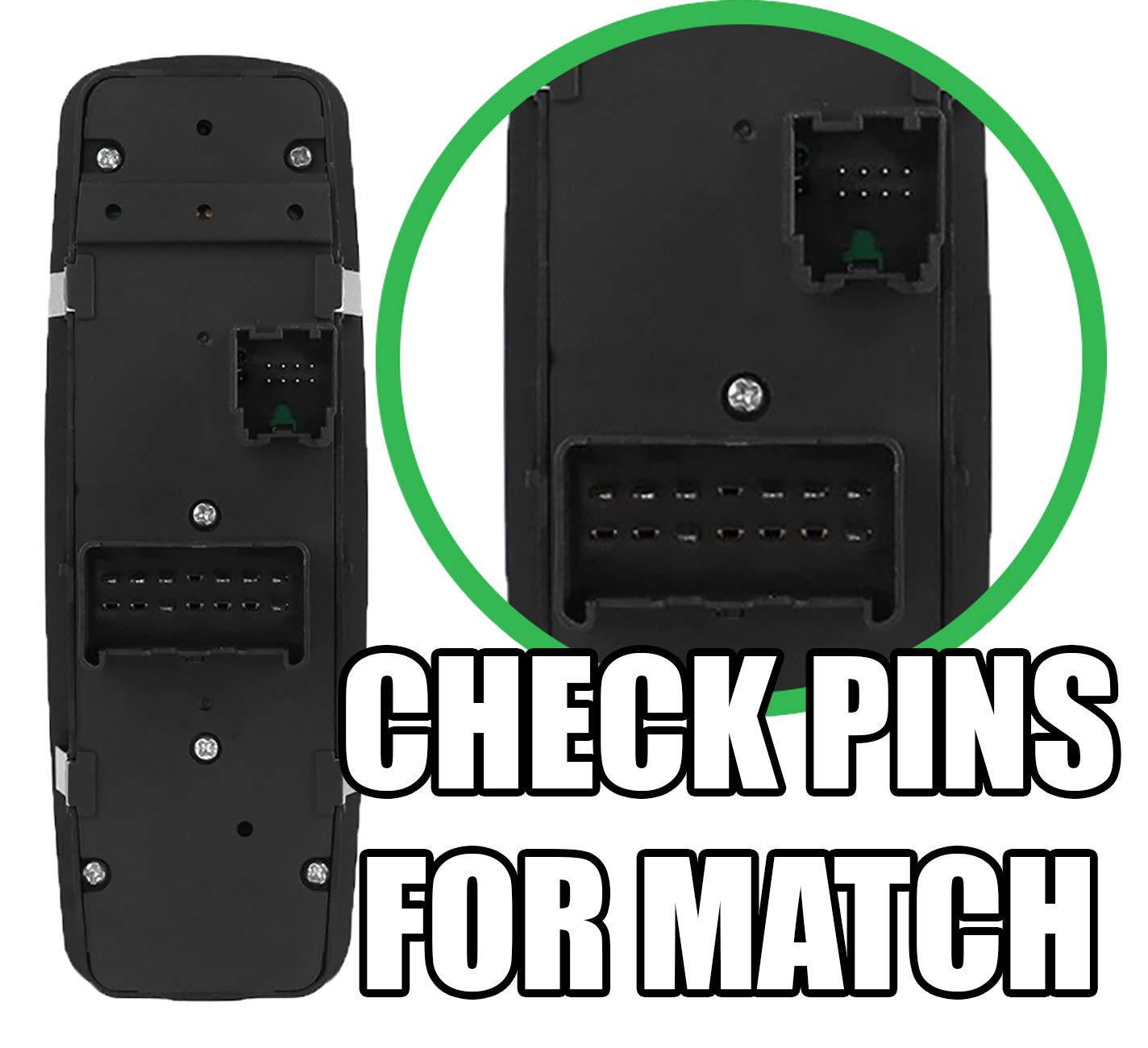SWITCHDOCTOR Window Master Switch Compatible with 2008-2020 Dodge Grand Caravan, 2008-2016 Chrysler Town & Country (4602627AG, 4602627AE) (2 Door)