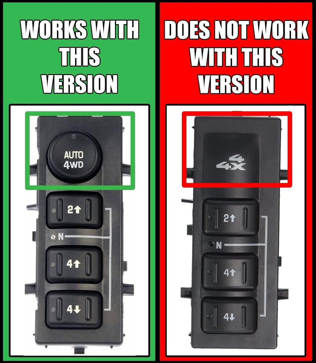 SWITCHDOCTOR 4x4 Transfer Case Switch for 2003-2006 Chevrolet Silverado, Avalanche, Suburban, Tahoe, Sierra, Yukon (With Push Button Shift)