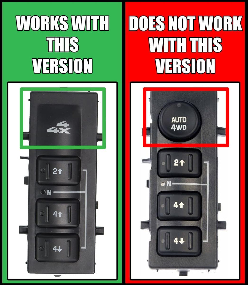 SWITCHDOCTOR 4WD 4x4 Selector Switch for 2003-2007 Silverado, Suburban, Avalanche, Yukon (Without Auto)
