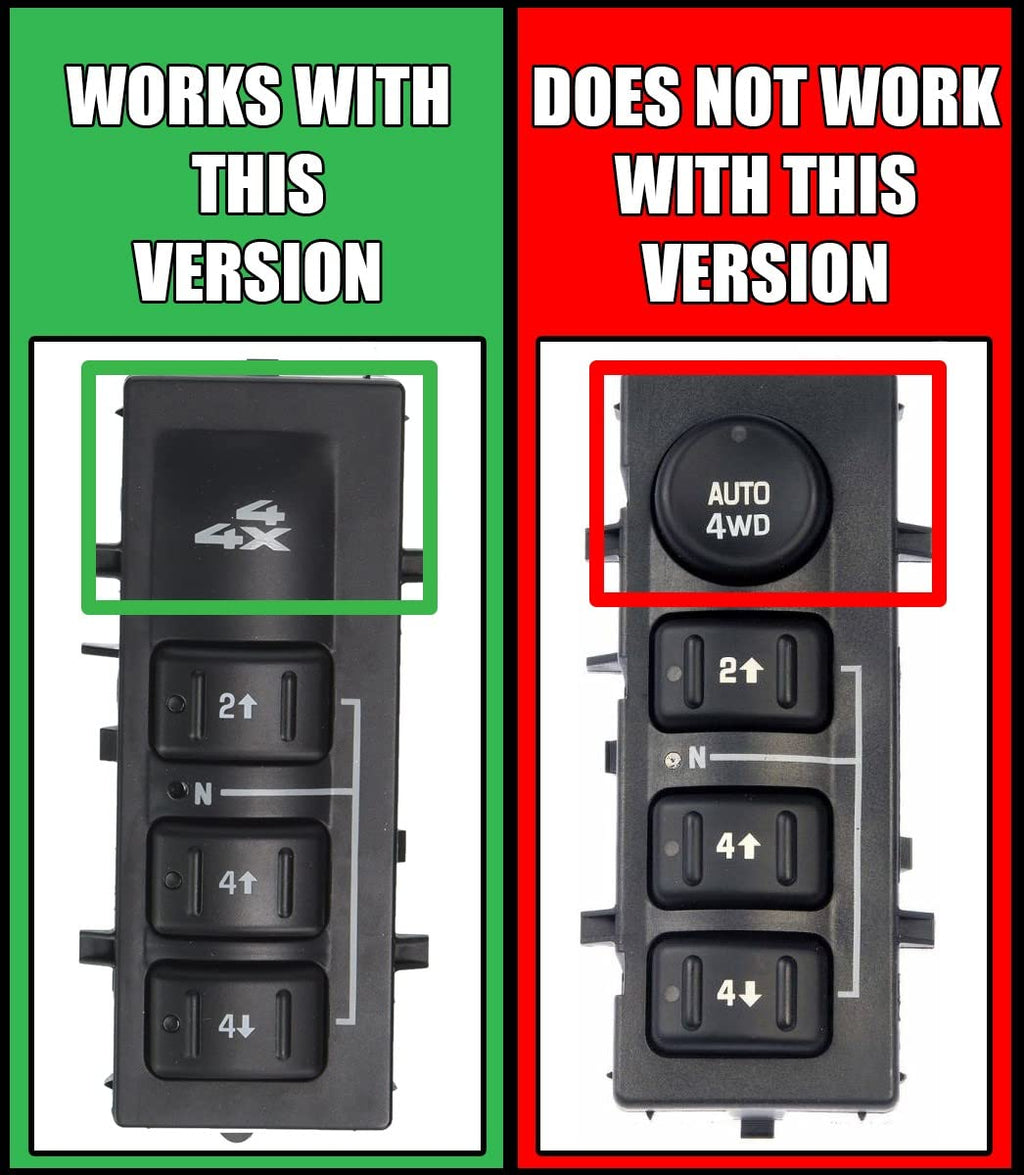SWITCHDOCTOR 4WD 4x4 Selector Switch Compatible with 2003-2007 Silverado, Suburban, Avalanche, Yukon (Without Auto)