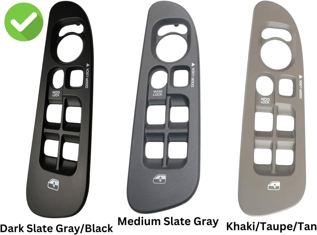 SWITCHDOCTOR Fully Assembled Window Switch & Black Bezel Set for 2002-2008 Dodge Ram (Quad Cab, Crew, 68171680AA, 56049805AB, 56049805AA, 56045334AE, Dark Slate Gray/Black)