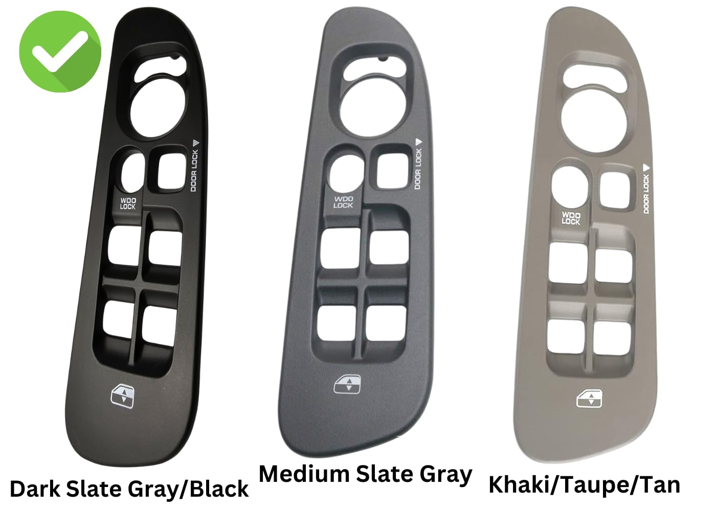SWITCHDOCTOR Assembled Window Master Switch, Black Bezel, Front Passenger, & Lock Set for 2002-2008 Dodge Ram 1500 2500 3500 (Quad Cab) (68171680AA, 56049805AB, 56049805AA) (Dark Slate Gray)