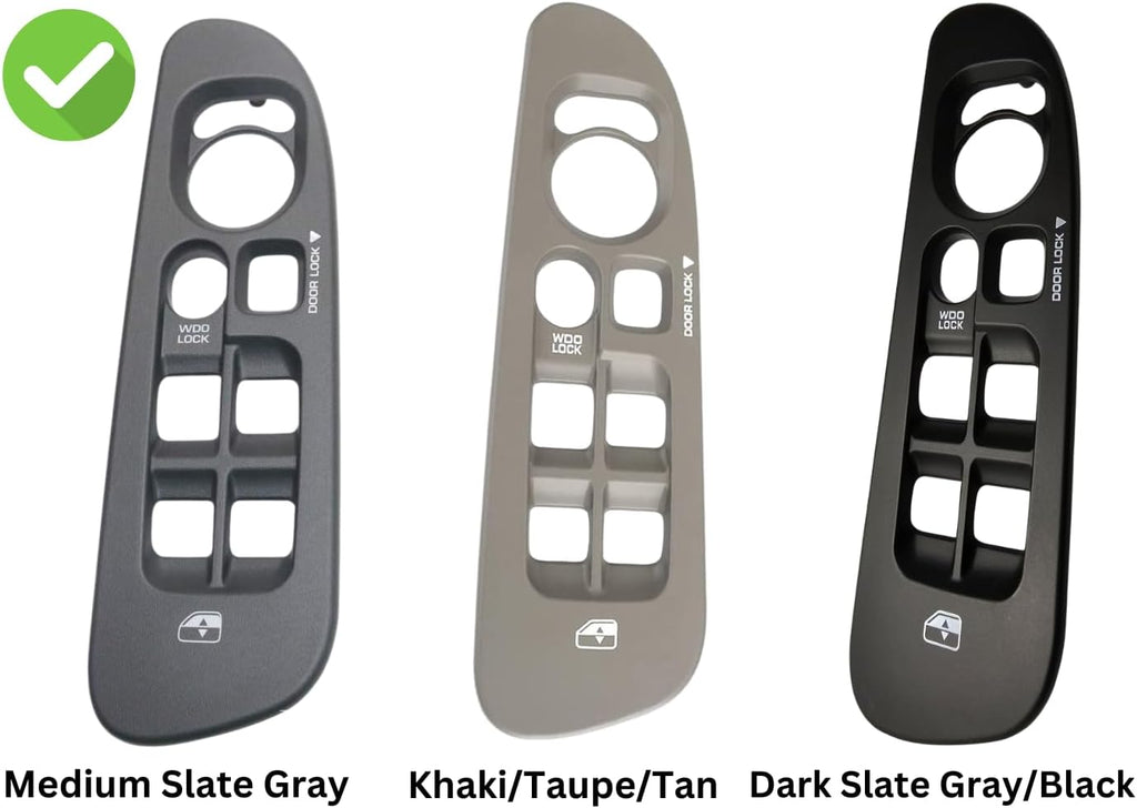 SWITCHDOCTOR Fully Assembled Window Master Switch & Gray Bezel Set for 2002-2008 Dodge Ram (Quad Cab, Crew, 68171680AA, 56049805AB, 56049805AA, 56045334AE, Medium Slate Gray)