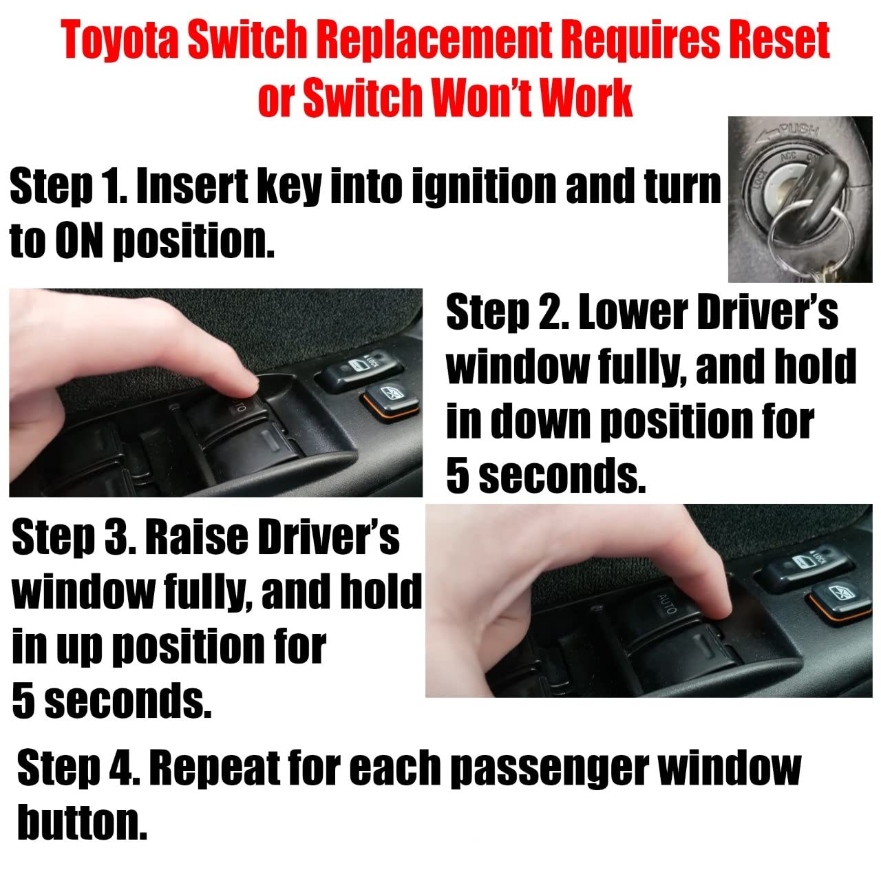 SWITCHDOCTOR Window Master Switch compatible with 2007-2014 Toyota Rav4 (8482012520, 848200R010, 8482042190)