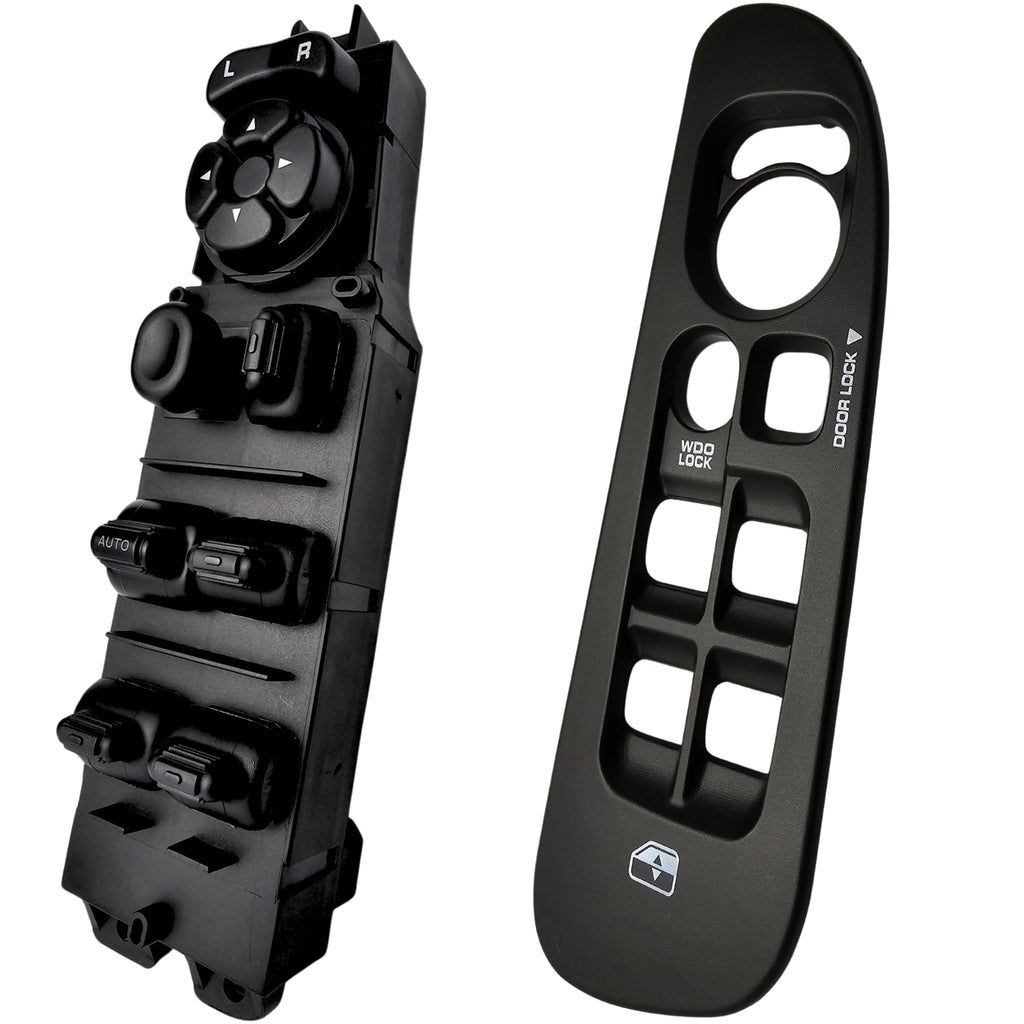 SWITCHDOCTOR Assembled Window Master Switch, Black Bezel, Front Passenger, & Lock Set for 2002-2008 Dodge Ram 1500 2500 3500 (Quad Cab) (68171680AA, 56049805AB, 56049805AA) (Dark Slate Gray)