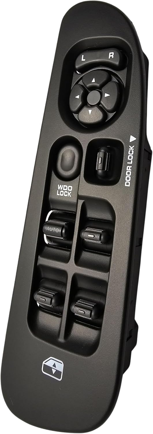 SWITCHDOCTOR Fully Assembled Window Switch & Black Bezel Set for 2002-2008 Dodge Ram (Quad Cab, Crew, 68171680AA, 56049805AB, 56049805AA, 56045334AE, Dark Slate Gray/Black)