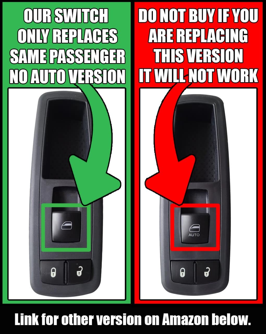 SWITCHDOCTOR Front Passenger Window Switch Compatible with 2008-2012 Jeep Liberty 4602540AF