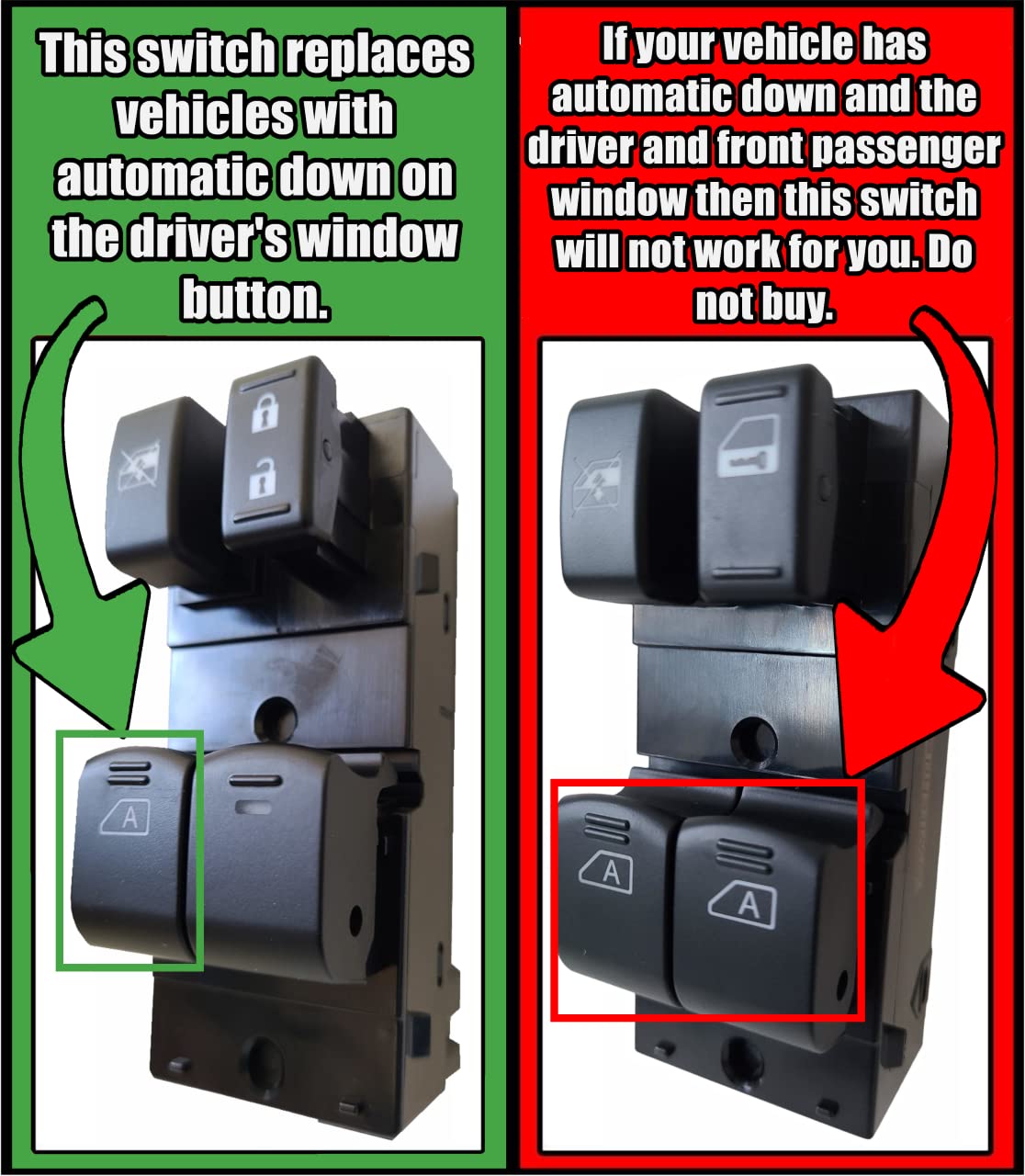 SWITCHDOCTOR Window Master Switch compatible with 2008-2013 Coupe