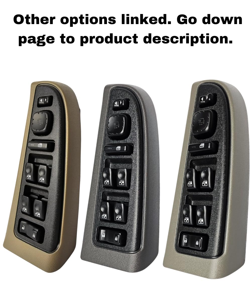 SWITCHDOCTOR Master Window Switch & Neutral Bezel for 2003-2006 Silverado, Sierra, Suburban, Tahoe, Yukon (15883319, 15883320, 15883321,15883323, Power, Button, Control, Panel, 89045127, Tan)