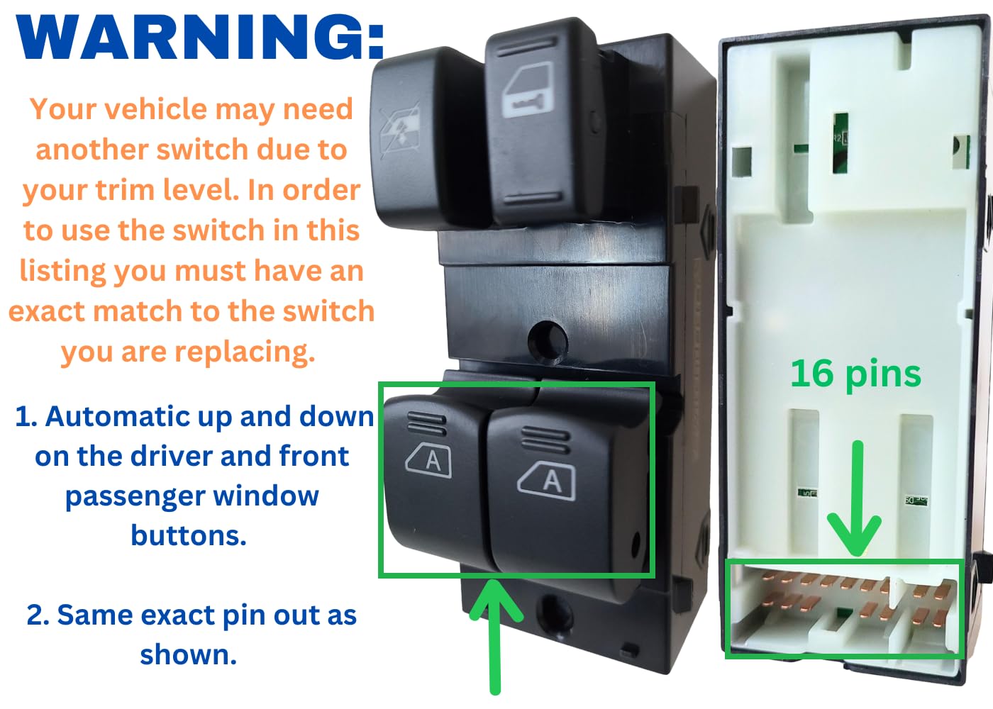 SWITCHDOCTOR Window Master Switch compatible with 2003-2008 Nissan 350Z