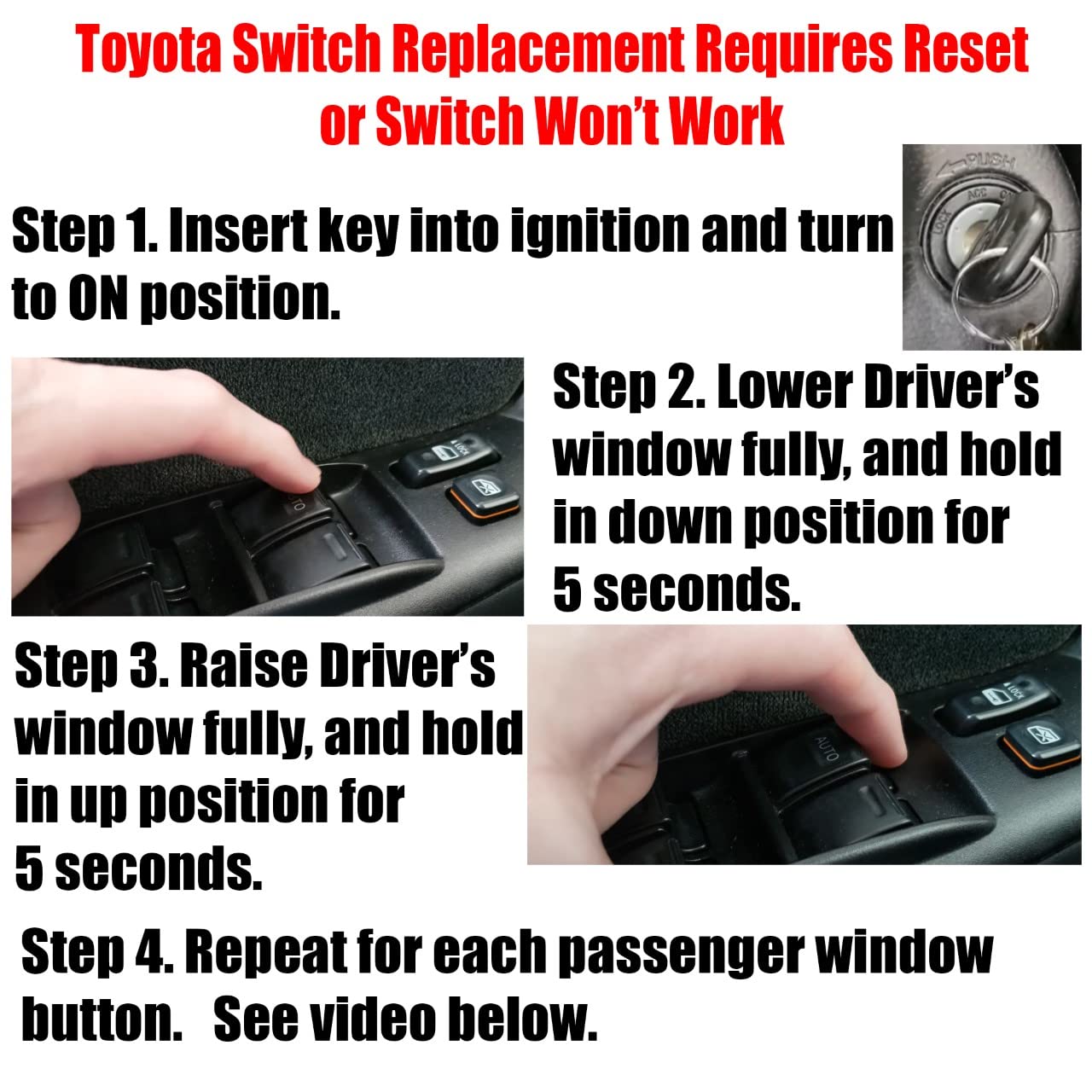 SWITCHDOCTOR Window Master Switch compatible with 2005-2011 Toyota Tacoma (4 Door)