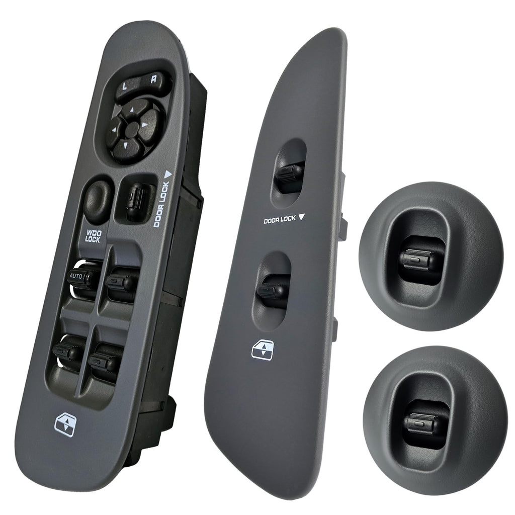 SWITCHDOCTOR Fully Assembled Window Switch Set Compatible with 2002-2008 Dodge Ram (Gray)