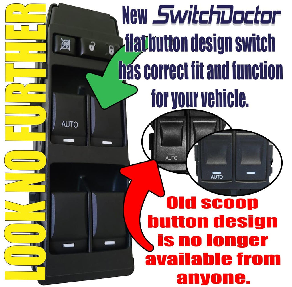 SWITCHDOCTOR Window Master Switch compatible with 2005-2006 Dodge Charger, Dakota, Jeep Grand Cherokee; 2004-2006 Durango