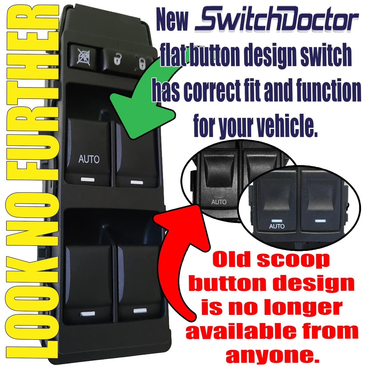 SWITCHDOCTOR Window Master Switch compatible with 2005-2006 Dodge Charger, Dakota, Jeep Grand Cherokee; 2004-2006 Durango
