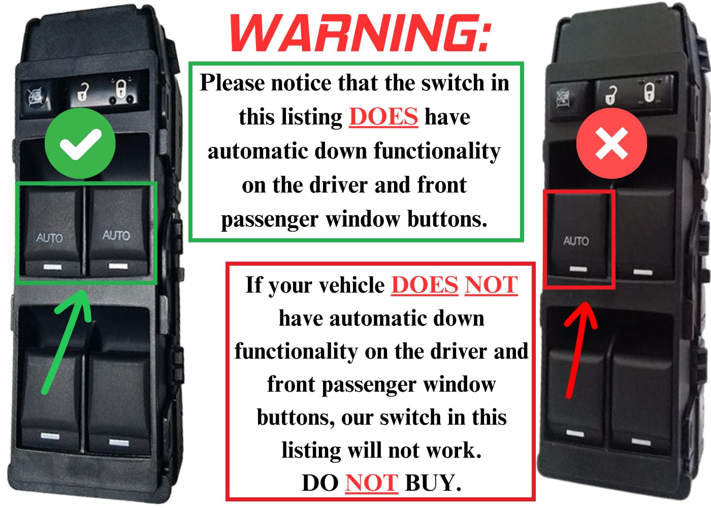 SWITCHDOCTOR Window Master Switch compatible with 2006 Jeep Commander, Grand Cherokee, Dodge Charger, and 2005-2006 Dodge Magnum, Chrysler 300
