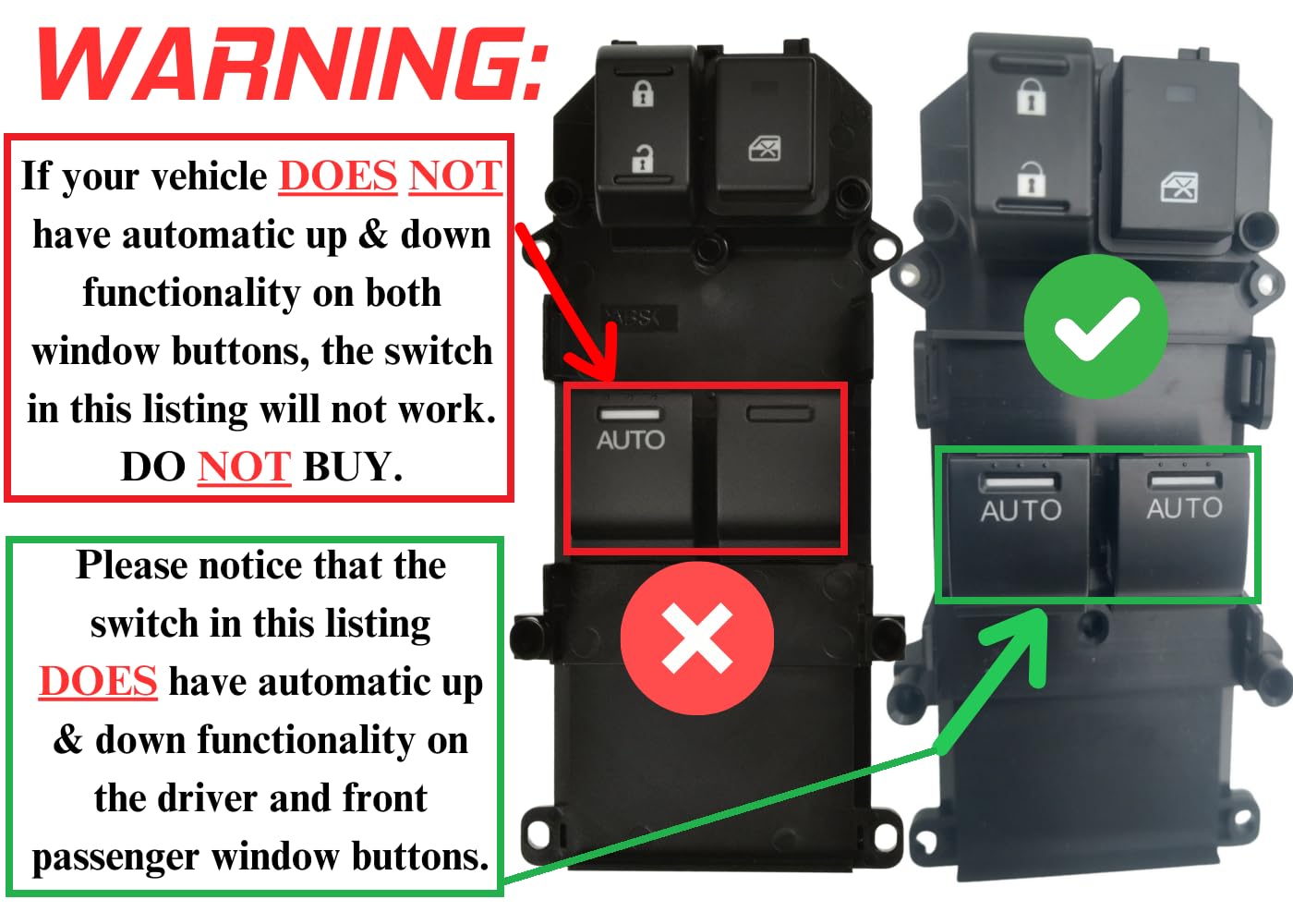 SWITCHDOCTOR Window Master Switch Compatible with 2008-2012 Accord Coupe
