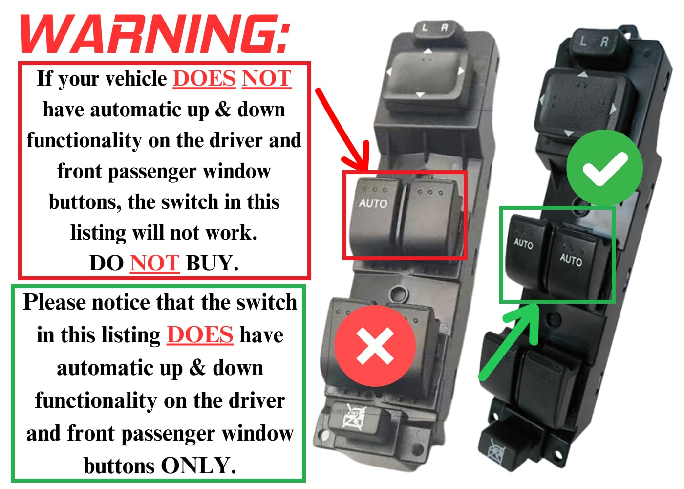 SWITCHDOCTOR Window Master Switch Compatible with 2009-2011 M 6