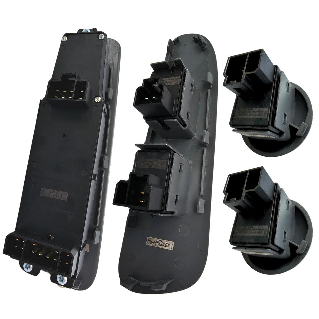 SWITCHDOCTOR Fully Assembled Window Switch Set Compatible with 2002-2008 Dodge Ram (Gray)