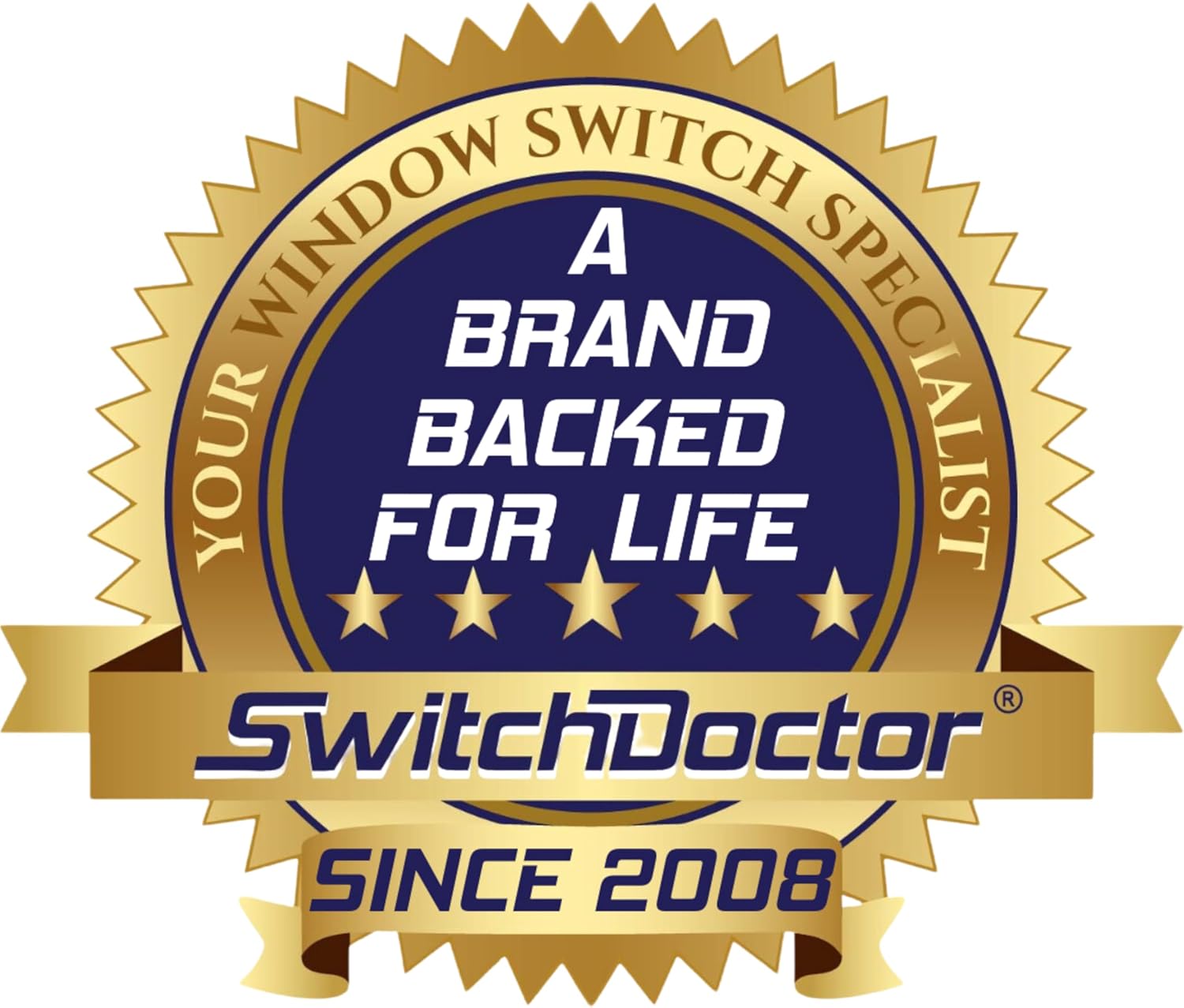 SWITCHDOCTOR 2-Way Black Push Button Window Master Switch for 2009-2014 Honda Fit