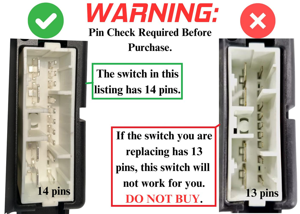 SWITCHDOCTOR Window Master Switch compatible with 1999-2004 Grand Cherokee (5JM60DX9AA, 5JM60DX9AB)