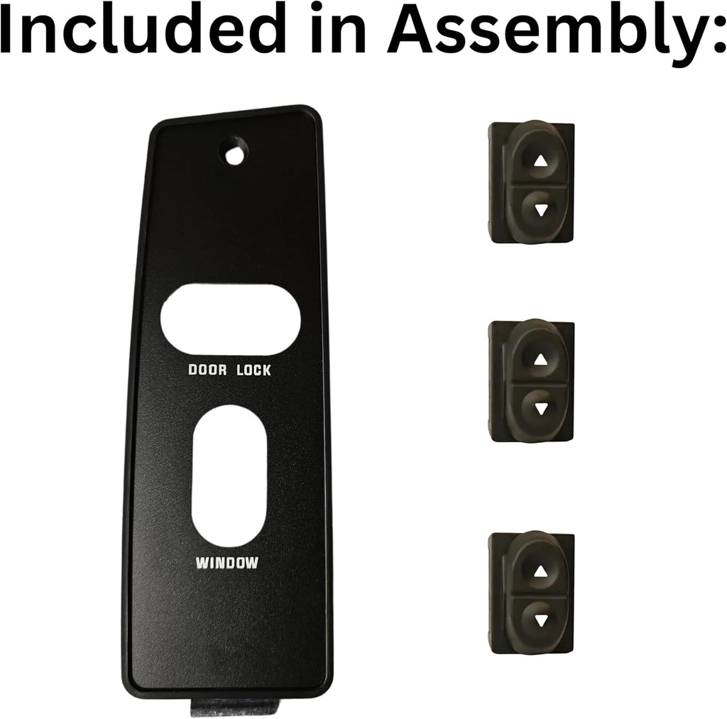 SWITCHDOCTOR Front Passenger Window Switch & Bezel Set for 1987-1993 Ford Mustang (Window, Lock, Full Assembly, Trim, Cover, Panel, Button, Power, Control)