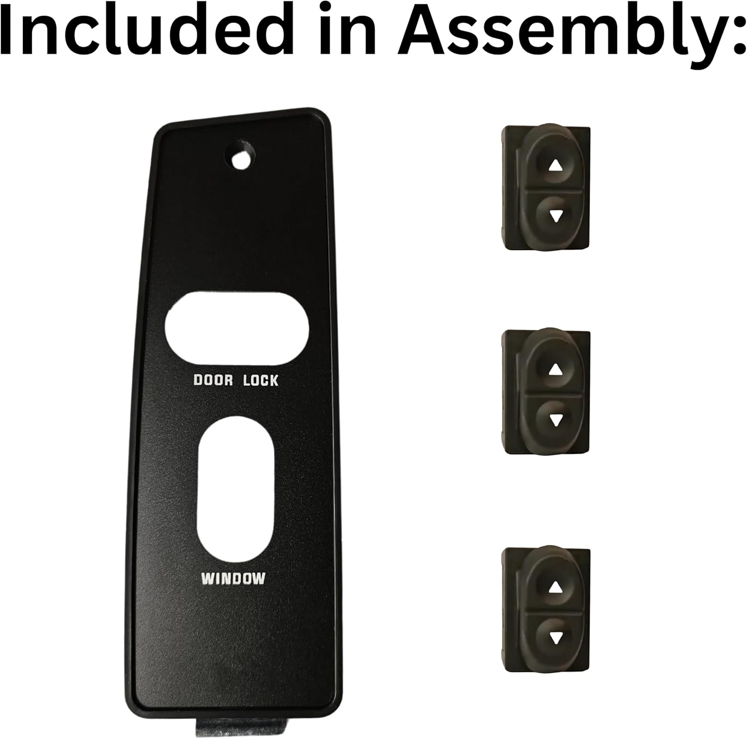 SWITCHDOCTOR Front Passenger Window Switch & Bezel Set for 1987-1993 Ford Mustang (Window, Lock, Full Assembly, Trim, Cover, Panel, Button, Power, Control)