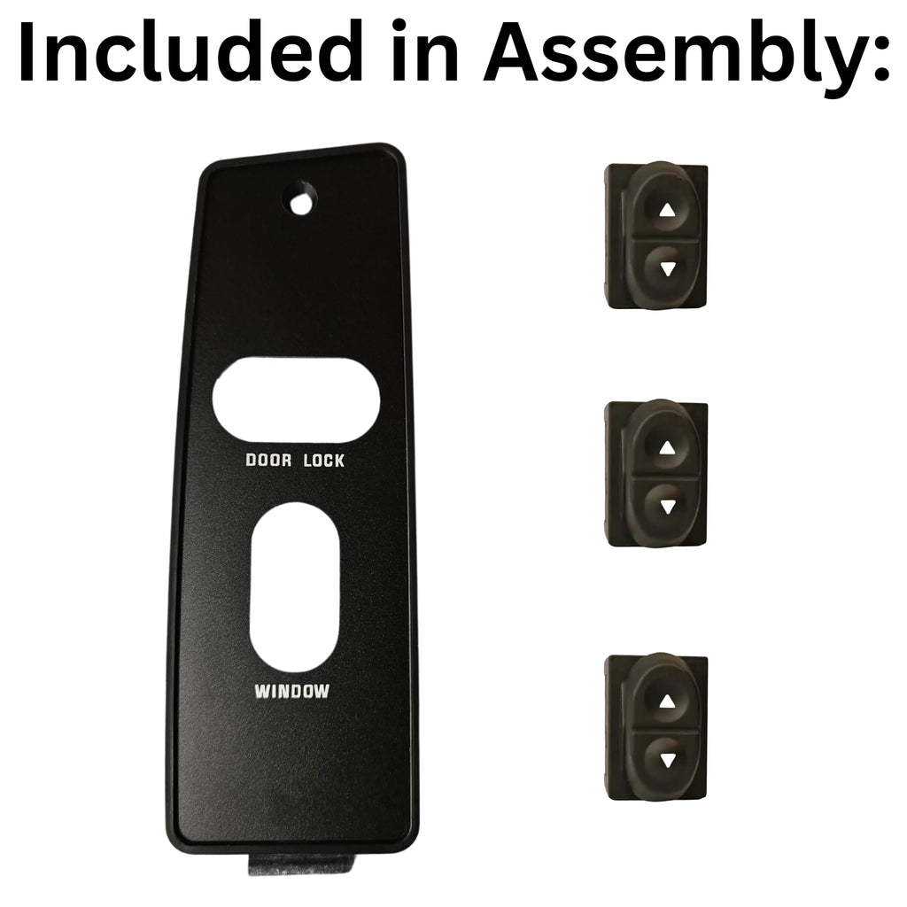 SWITCHDOCTOR Front Passenger Window Switch & Bezel Set for 1987-1993 Ford Mustang (Window, Lock, Full Assembly, Trim, Cover, Panel, Button, Power, Control)